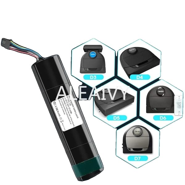 Erstatningsbatteri til Neato robotstøvsugere, 6500mAh kapacitet, 14.4V spænding,6800mAh