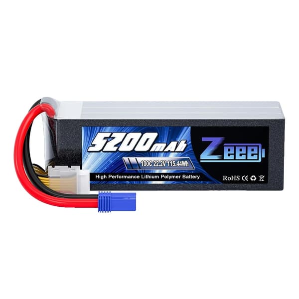 6S Lipo-batteri, 5200mAh kapacitet, 100C urladdningshastighet,1st 6S 5200 EC5