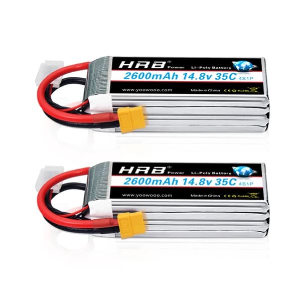 HRB Lipo Akka, 14.8V 2600mAh Kapasiteetti, 35C Purkausnopeus,4s 2600mah xt60 2kpl