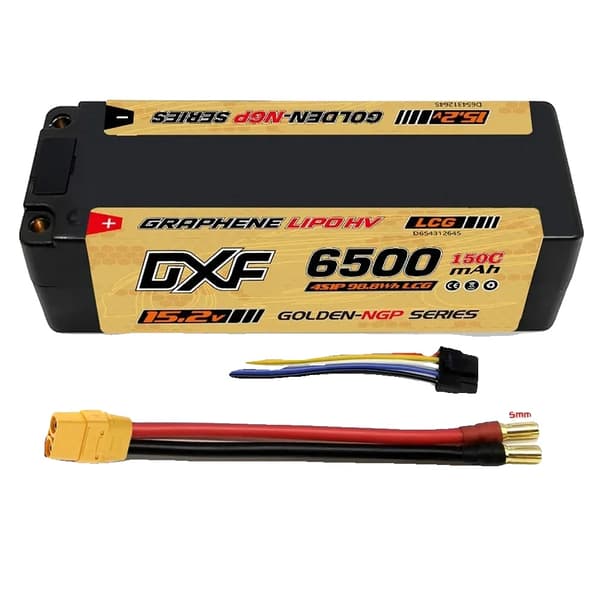 DXF Lipo-akku, 6500mAh kapasiteetti, 15.2V jännite,1KPL6500150C5mmXT90