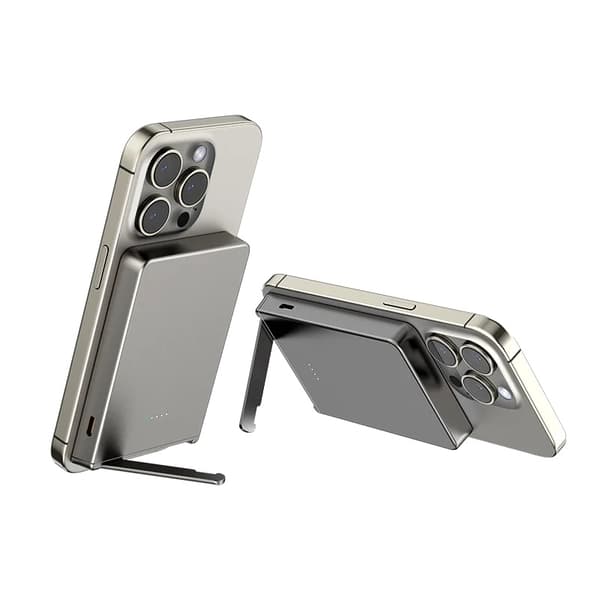 Trådløs Magnetisk Power Bank, 5000mAh Kapacitet, Hurtig Opladning,Våbenfarve, 5000mAh