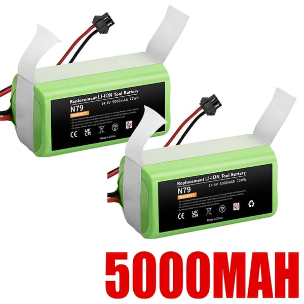 Ecovacs N79 Erstatningsbatteri, 5000mAh Kapacitet, 14.4V Spænding,5.0AH Batteri 2