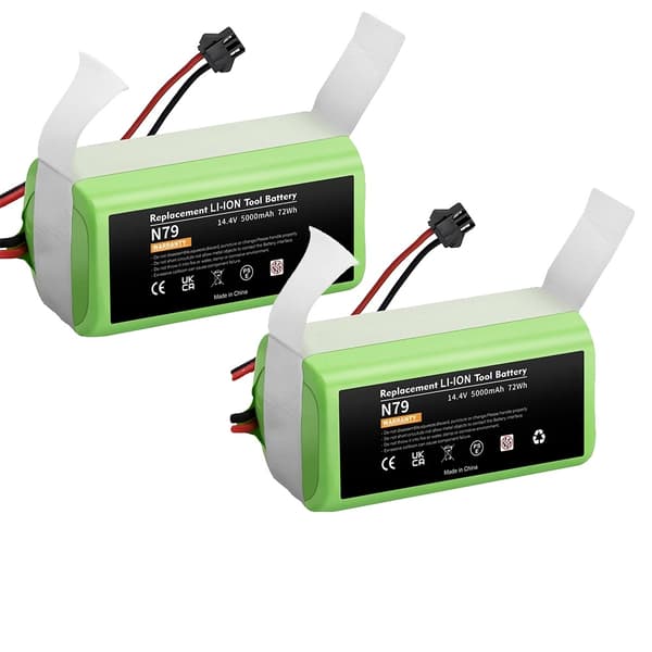 Ecovacs N79 Erstatningsbatteri, 5000mAh Kapacitet, 14.4V Spænding,5.0AH Batteri 2