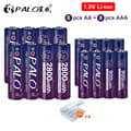 Miniatyrbillede 2 af 2: PALO Genopladelige Batterier, 8 AA + 8 AAA Inkluderet, USB Oplader Inkluderet,1,5V, 8AA og 8AAA