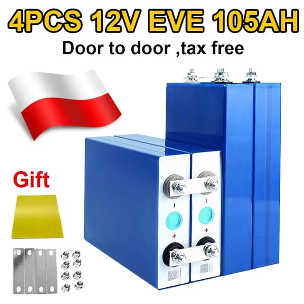 12V Lifepo4-batteri, 105AH kapacitet, effektiv laddning och urladdning,EVE105 4ST 12V