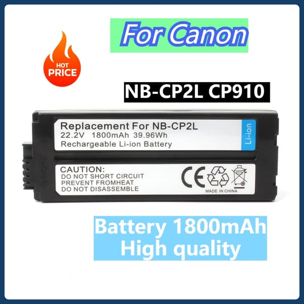 Canon NB-CP2L Akun, 1800mAh Kapasiteetti, Yhteensopiva SELPHY-tulostimien kanssa,2 Akkua 1 Laturi