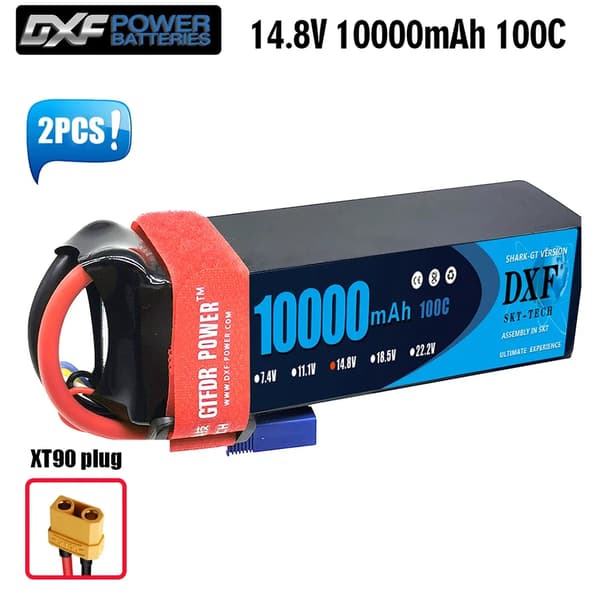 RC LiPo-akku, 10000mAh kapasiteetti, 14.8V jännite,2PCS4S10000XT90