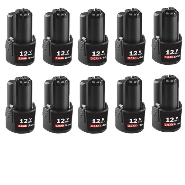 Korvaava akku Bosch-työkaluille, 3000mAh kapasiteetti, 10.8V/12V maksimi,10 KPL