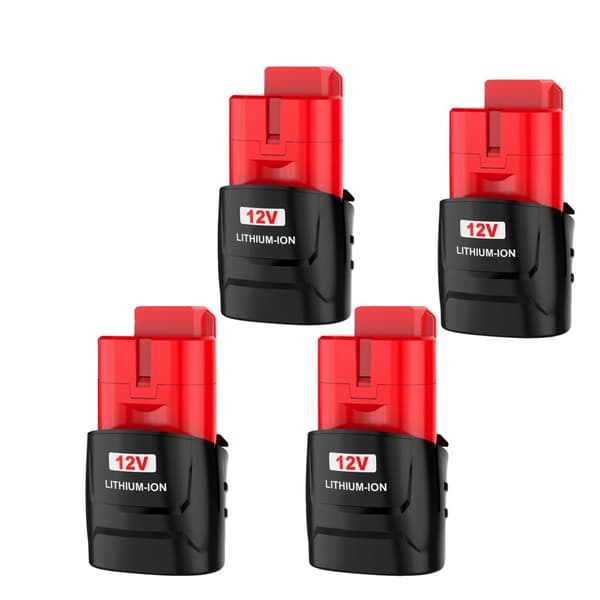 12V litiumioniakku, 3000mAh/6000mAh kapasiteetti, yhteensopiva M12:n kanssa,4 kpl 3,0 Ah akku