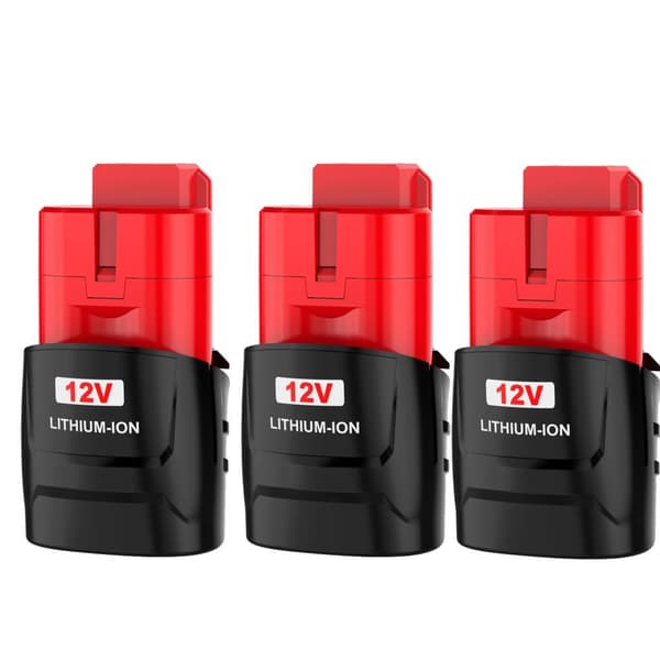 12V Lithium-ion Batteri, 3000mAh/6000mAh Kapacitet, Kompatibel med M12,3 stk 3,0 Ah batteri