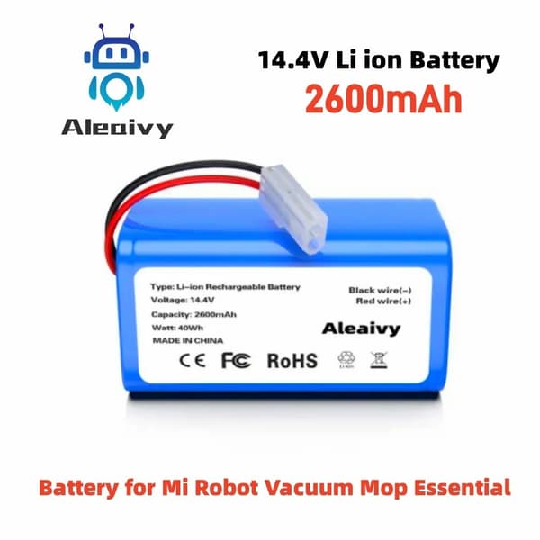 Li-Ion-batteri til Mi Robot Vacuum Mop Essential, 14,4V spænding, 2600mAh kapacitet,2600mAh