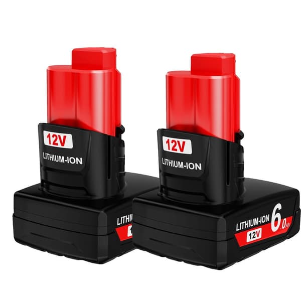 12V litiumioniakku, 3000mAh/6000mAh kapasiteetti, yhteensopiva M12:n kanssa,2 kpl 6,0 Ah akku
