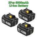 Miniatyrbild 2 av 2: BL1830 Ersättningsbatteri, 6000mAh kapacitet, 18V spänning,3Pack 6000Ah