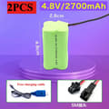 Miniatyrbillede 2 af 2: 4.8V AA Ni-MH Batteripakke, Høj Kapacitet 2700mAh, Holdbar Genopladelig Design,4.8V 2700mAh 2STK