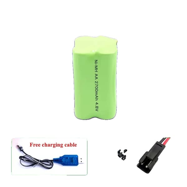 4.8V AA Ni-MH Batteripakke, Høj Kapacitet 2700mAh, Holdbar Genopladelig Design,4.8V 2700mAh 2STK