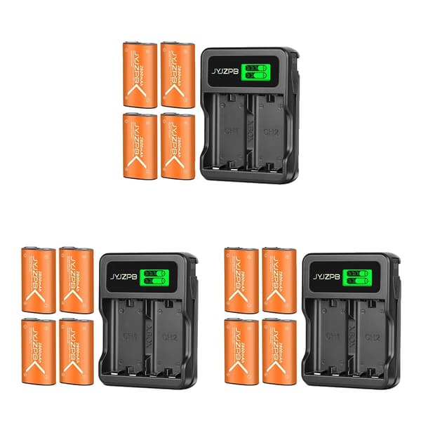 Genopladelige batterier til Xbox-controllere, 2800 mAh kapacitet, LED opladningsdisplay,3PACK