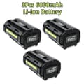 Pikkukuva 2 / 2: Ryobi OP4050 Vaihtobatteri, 6000mAh Kapasiteetti, Yhteensopiva useiden mallien kanssa,3x 6.0Ah Akun