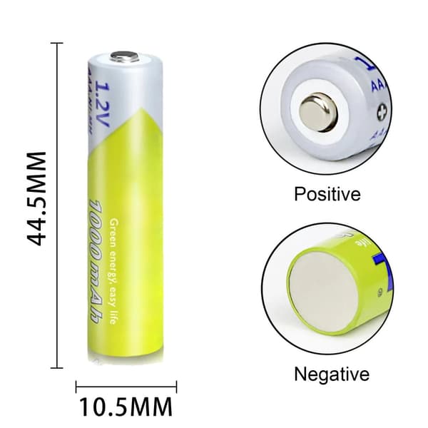 Aaa Genopladelige Batterier, 1000mAh Kapacitet, Hurtig Opladning, Miljøvenlige