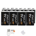 Miniatyrbillede 1 af 2: PALO 9V Genopladeligt Batteri, 1200mAh Kapacitet, Hurtig Opladningstid,8 STK batteri