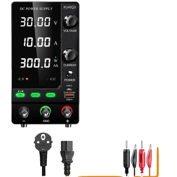 Justerbar DC-strømforsyning, udgangsstrøm op til 25A, realtids opladningsdisplay, intelligente sikkerhedsfunktioner,220V, 30V 10A 300W