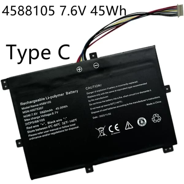 4588105 Batteri, Hög kapacitet 5920mAh, CE-certifierad,4588105