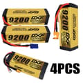 Miniatyrbillede 1 af 2: Lipo-batteri, 15.2V, 9200mAh, 130C,4PCS 4S 9200 XT90