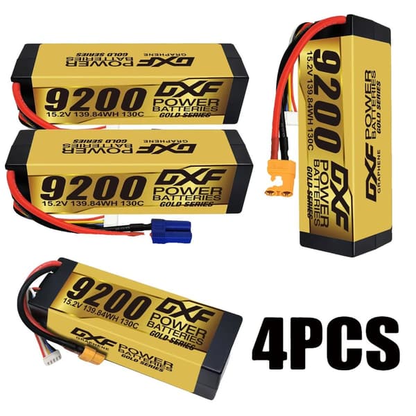 Lipo-batteri, 15.2V, 9200mAh, 130C,4PCS 4S 9200 XT90