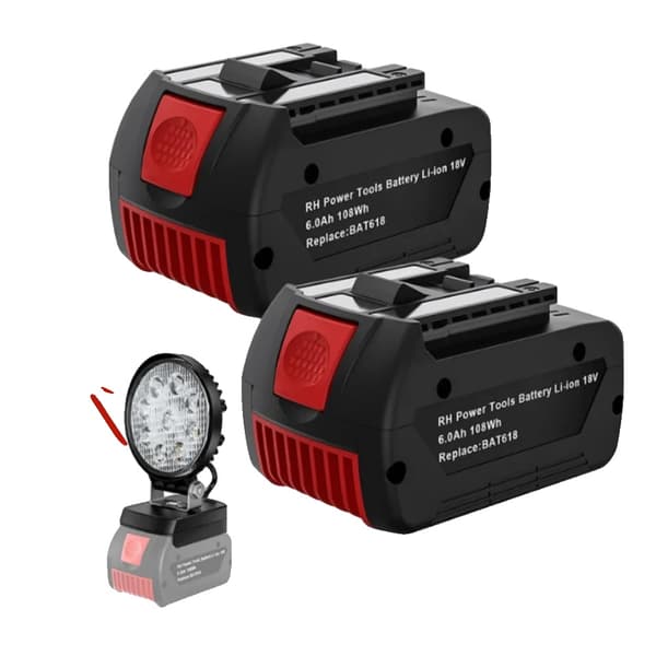 Bosch Batteri, 18V 6000mAh Li-ion, Kompatibel med Flere Modeller,Send lys