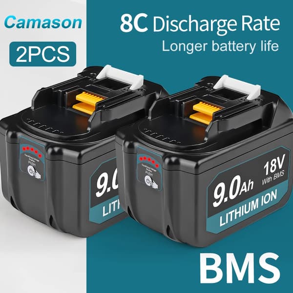 9Ah Li-ion batteripakke, 8C afladningshastighed, indbygget BMS,2 STK 9Ah batteri