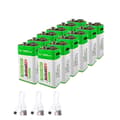Miniatyrbillede 1 af 2: 9V genopladeligt batteri, 12800mAh kapacitet, USB genopladeligt,12 stk 12800mAh, 9V