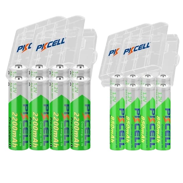 Genopladelige Ni-MH-batterier, 2200mAh AA og 850mAh AAA, hurtig opladningstid på 4 timer,8AA og 8AAA, 1,2V