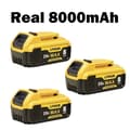 Miniatyrbillede 2 af 2: 20V Batteri, 8000mAh Kapacitet, Li-Ion Type, Kun Batterier,3PACK 8000mAh