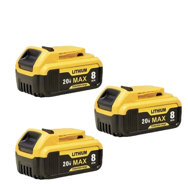 20V Batteri, 8000mAh Kapacitet, Li-Ion Type, Kun Batterier,3PACK 8000mAh
