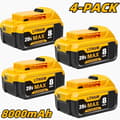Miniatyrbillede 2 af 2: 20V Batteri, 8000mAh Kapacitet, Li-Ion Type, Kun Batterier,4PACK 8000mAh
