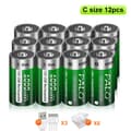 Miniatyrbillede 2 af 2: C størrelse batteri, 6000mWh kapacitet, USB genopladelig, dimensioner 48*25MM,12 PCS Batteri