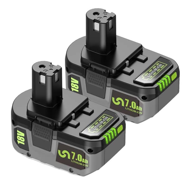 RYOBI P108 Batteri, 18V 7000mAh Kapacitet, Litium-Ion Teknik,2st 18V 7.0
