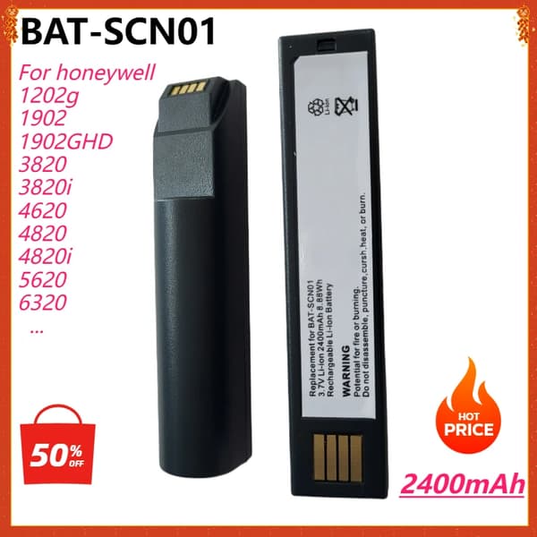 Akku Honeywell-skannereille, 2400mAh kapasiteetti, Li-Ion-tyyppi,BAT-SCN01 2kpl