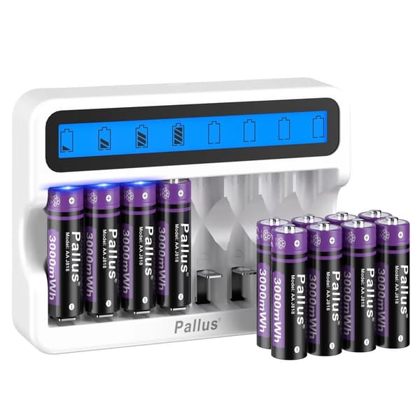 Genopladelige AA lithiumbatterier, 3000mWh kapacitet, hurtig opladning,12 stk batteri SÆT, 1,5V