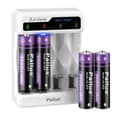 Miniatyrbillede 1 af 2: Genopladeligt AA lithiumbatteri, 3000mWh kapacitet, 3A afladningsstrøm,4 stk batteri SÆT, 1,5V