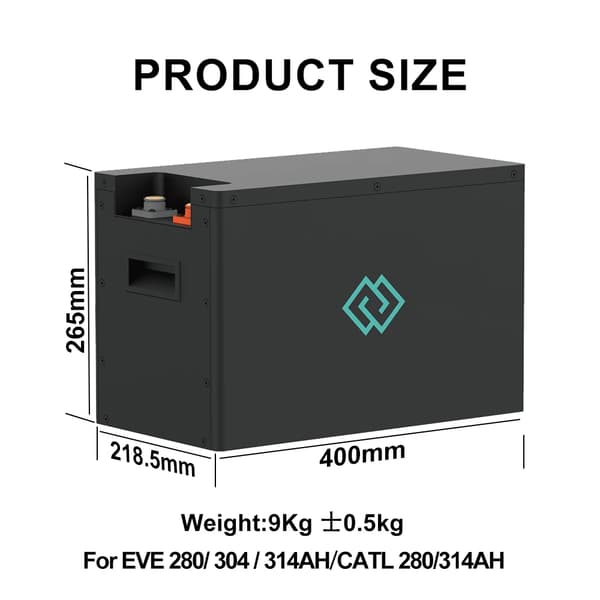 LFP 12V 280AH DIY Batteri Kit, Intelligent BMS, Multi-Lag Beskyttelse,12V 280AH GØR-DET-SELV BOKS