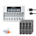 Miniatyrbillede 1 af 2: PALO 1.5V AAA Li-Ion Genopladelige Batterier, 900mWh Kapacitet, Flere Pakke Muligheder,12AAA 1 Oplader