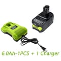 Miniatyrbild 2 av 2: Ryobi 18V Litiumjonbatteri, 9.0Ah och 6.0Ah alternativ, CE- och RoHS-certifierad,1 6Ah 1 Laddare