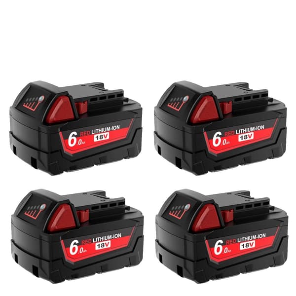 Vaihtobatteri M18-työkaluille, 6000mAh kapasiteetti, 18V Li-Ion teho,4Kpl Akut