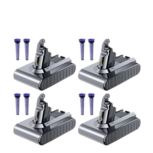 V6 Ersättningsbatteri, 6000mAh kapacitet, kompatibelt med flera modeller,4Pcs V6 6000mAh