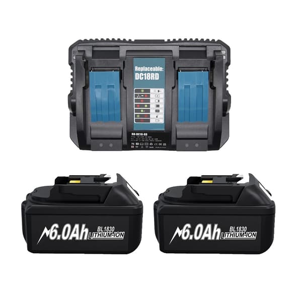 18V Batteripack, 6.0Ah Kapacitet, FCC & RoHS Certifierad,18V, 2 6.0ah Laddare