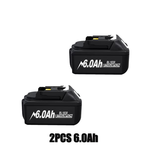 18V batteripakke, 6,0Ah kapacitet, FCC- og RoHS-certificeret,18V, 2 6,0ah