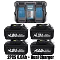 Miniatyrbild 2 av 2: 18V Batteripack, 6.0Ah Kapacitet, FCC & RoHS Certifierad,18V, 4 6.0ah Laddare