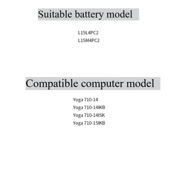 Batteriudskiftning til bærbar computer, 7,64V spænding, 53WH kapacitet, designet til Lenovo ThinkPad Yoga 710