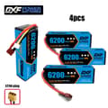 Pikkukuva 2 / 2: DXF Lipo-akku, 11.1V 6200mAh kapasiteetti, 80C purkausnopeus,4PCS3S620080CXT90
