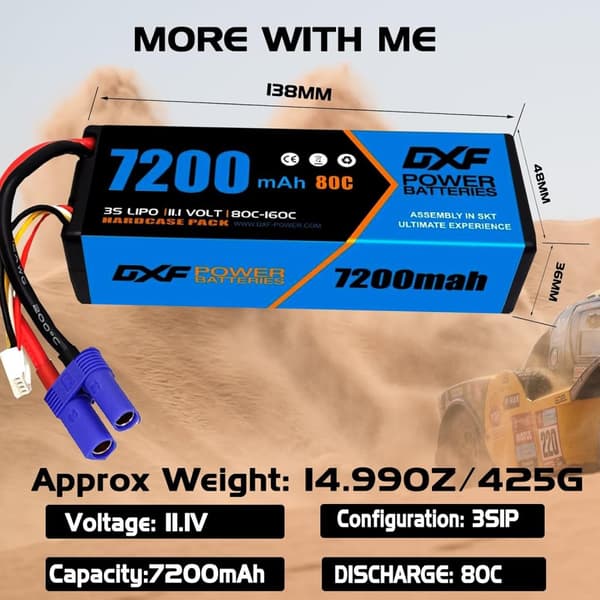 LiPo-akku, 11.1V 7200mAh, 80C EC5,4KPL 3S7200 80C EC5